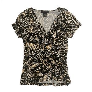 Cable & Gauge Leaf and Animal Print Blouse